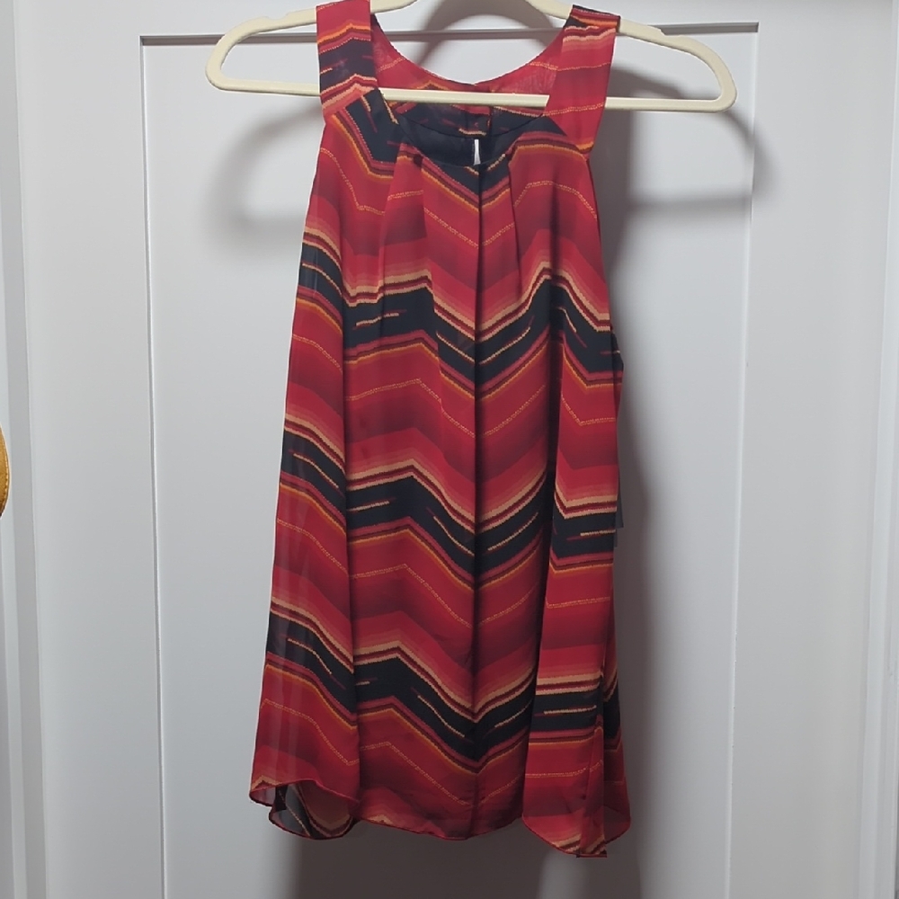 by & by Red and Black Chevron Mini Dress